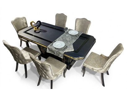 Juego de comedor conjunto de mesa de grupo de comedor de 7 piezas juego completo mesa de comedor 6 sillas conjunto