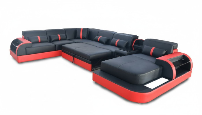 Sofá de lujo tapizado conjunto de muebles de esquina en forma de "L" sofá tapizado de esquina.