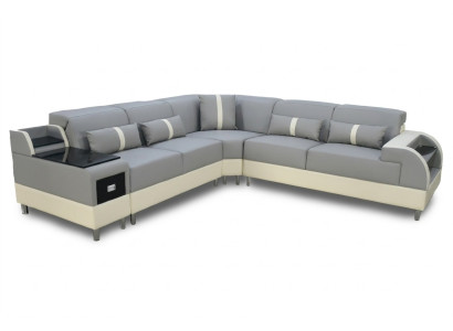 Sofá esquinero en forma de L Sofá Diseño Acolchado Moderno Sofá de esquina gris