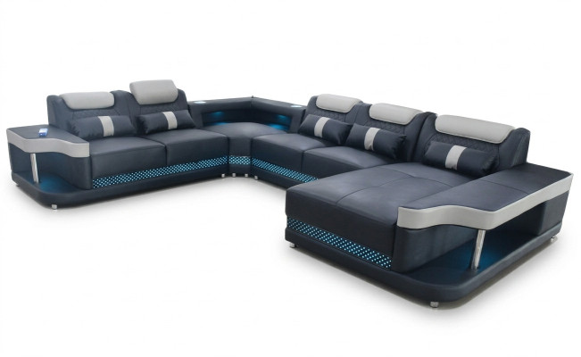 Sofá de lujo Tapizado Muebles de salón Sofá Esquinero Acolchado Sofá Rinconera