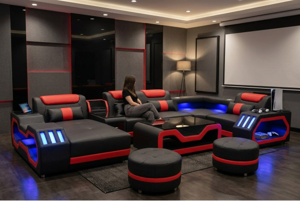 Sofá multifuncional, sofá cama, sofá de esquina, sofás tapizados, sofás con iluminación LED.