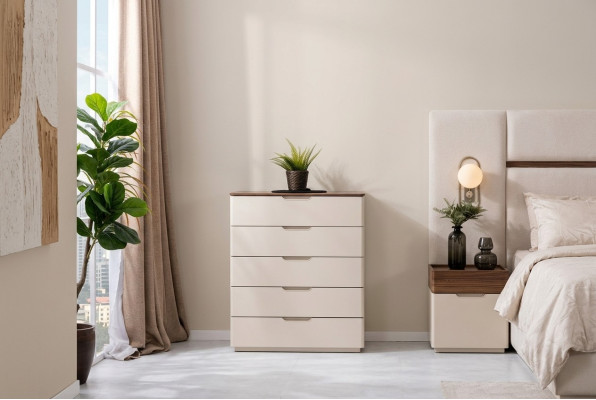 Cómoda moderna elegante de madera beige