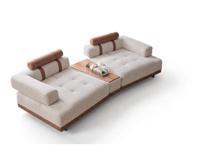 Sofá beige moderno de 3 plazas de lujo para sala de estar, diseño de muebles estilo tresillos grande XXL.