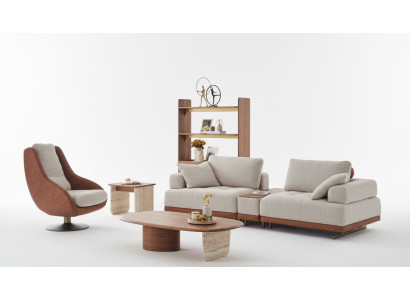 Sofá moderno de 3+1 plazas en beige, juego de diseño para sala de estar, sofá.