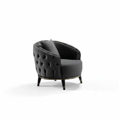 Sillón Chesterfield redondo gris para salón