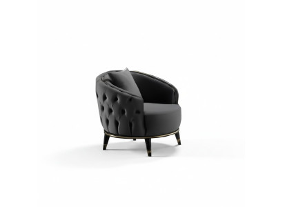 Sillón Chesterfield redondo gris para salón