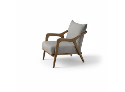Sillón de diseño moderno para salón en un estilo de lujo de color gris claro.