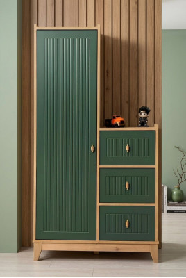 Elegante armario verde de madera para habitación infantil Novedad