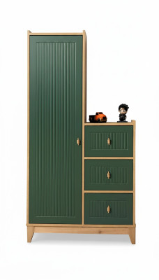 Elegante armario verde de madera para habitación infantil Novedad