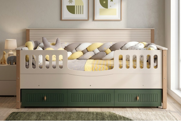Estructura de la cama Cama infantil Cama habitación infantil Muebles de habitación infantil Madera clara