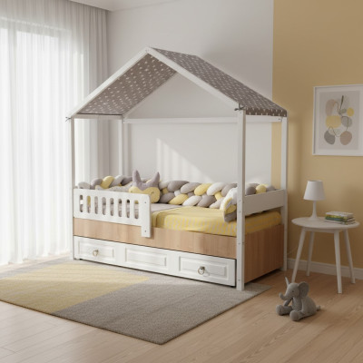 Marco de la cama Cama infantil perfecta Marco de cama de habitación infantil Madera clara