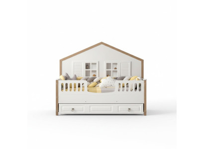Marcos de cama para habitación infantil perfectos, muebles para habitación infantil de madera clara de novedad.