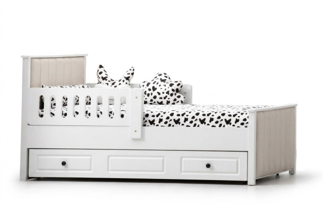 Cama infantil Cama de madera Cama funcional Cama extensible 200 Madera Blanco