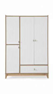 Elegante Armario de ropa en madera blanca Diseño de armario de madera blanca Muebles de habitación infantil