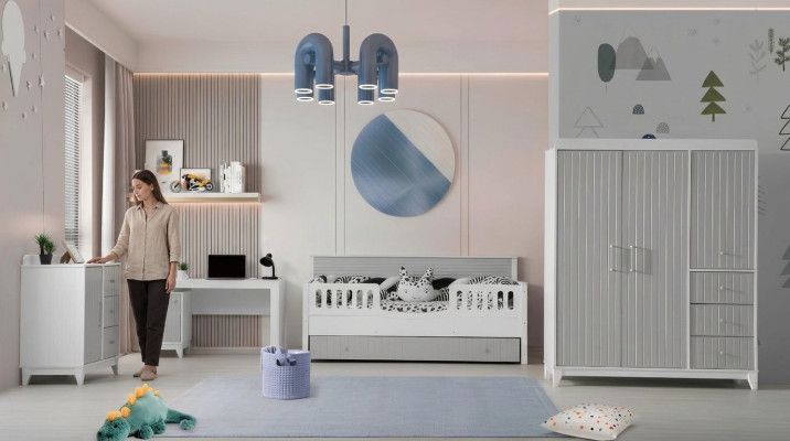 Conjunto de habitación infantil de 4 piezas: juego de muebles completo para una decoración perfecta.