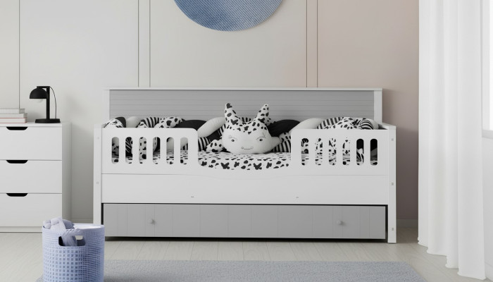 Cama infantil elegante: comodidad para pequeños soñadores Color gris lujoso