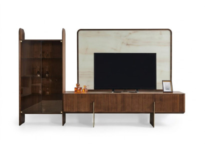 Conjunto de sala de estar consta de vitrina, bajo-mueble de TV y marco de TV 3 piezas. Nuevo.
