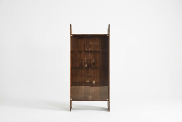 Vitrina armario de lujo de madera estilo marrón vidrio nuevo armarios vitrina