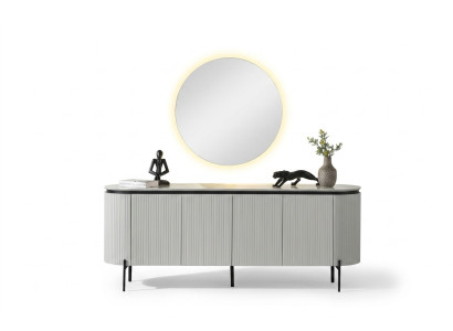 Elegante conjunto de comedor que consta de aparador y espejo color blanco 2 piezas.
