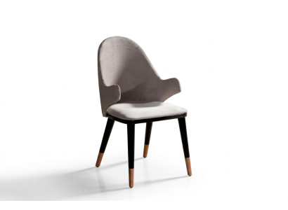 Elegante silla color gris cómodos muebles tapizados para el comedor nuevos.