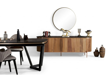 Elegante conjunto de comedor que consta de aparador y espejo Novedad de 2 piezas.
