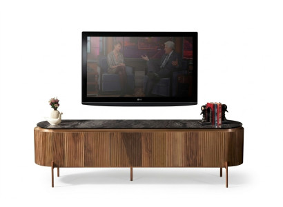 Elegante mesa de televisión marrón de lujo para la sala de estar - novedad.