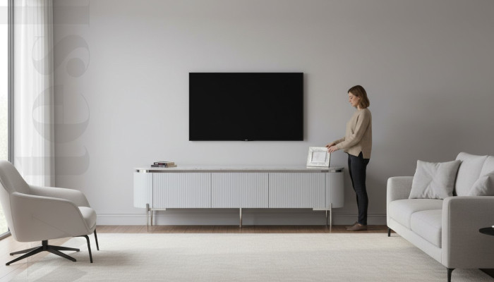 Mueble de TV en gris de lujo nuevo