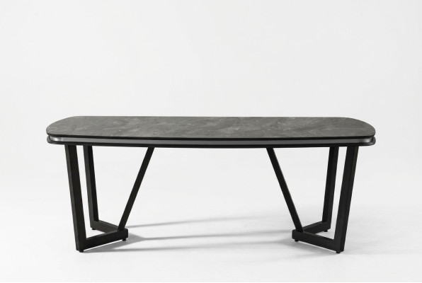 Mesa de comedor moderna de madera Mesas de comedor Estilo negro Diseño