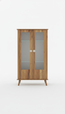 Robusto vitrina de madera diseñador 2 puertas vitrina de vidrio gabinete de vidrio Muebles elegantes