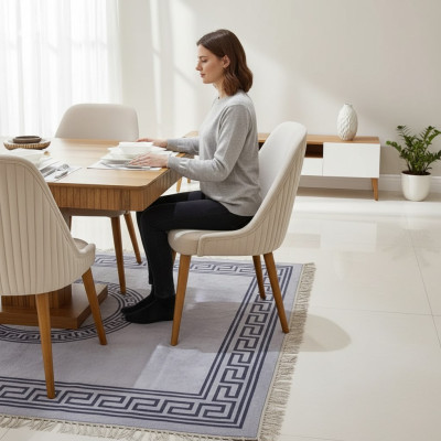 Silla de comedor blanca de diseñador, silla de cocina moderna de un solo asiento, sillas tapizadas modernas.