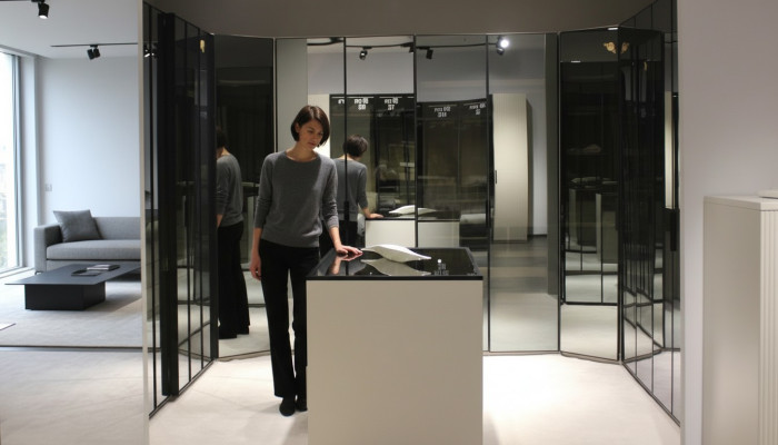Armario de dormitorio de cristal exclusivo Armario de vestíbulo Diseñador cómoda
