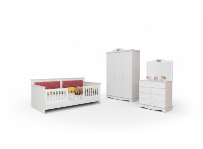 Weiße Kinderzimmer Möbel Schlafzimmer Garnitur Bett Schrank Kommode