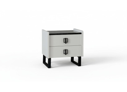 Stilvoller Weißer Nachttisch Designer Holzkommode Luxus Nachtkonsole