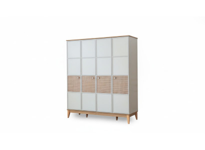 Stilvoller Viertüriger Kleiderschrank Moderne Holz Kinderzimmer Schränke