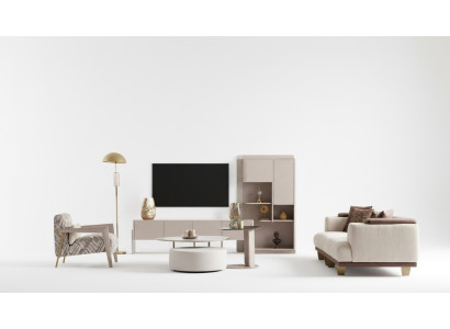 Conjunto completo de sala de estar: sofá de 3 plazas, mesa auxiliar, taburete, sillón (conjunto de 5 piezas)