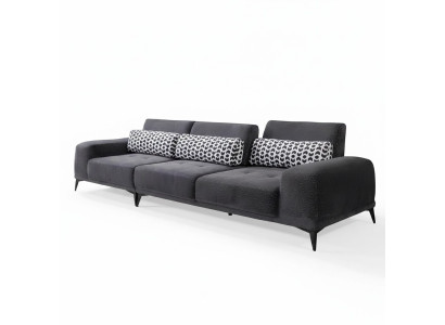 Sofá de lujo moderno para la sala de estar de 4 plazas en gris, muebles tapizados nuevos.