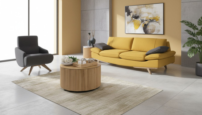 Elegante juego de sala, diseñador de sofá de lujo de 3 plazas con 2 sillones.