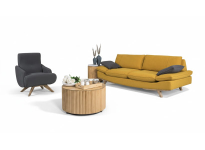 Elegante juego de sala, diseñador de sofá de lujo de 3 plazas con 2 sillones.