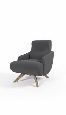 Silla de salón gris, diseño de una sola plaza, sillón tapizado, muebles de sala de estar