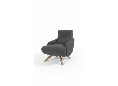 Silla de salón gris, diseño de una sola plaza, sillón tapizado, muebles de sala de estar