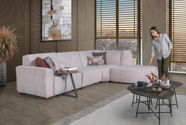 Sofá esquinero exclusivo blanco en forma de L, sofá de diseñador para sala de estar, muebles modernos.