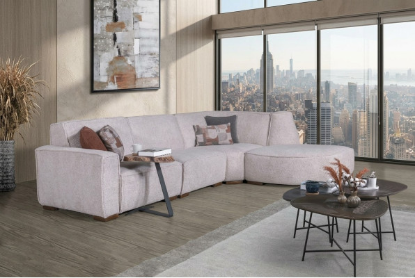 Sofá esquinero exclusivo blanco en forma de L, sofá de diseñador para sala de estar, muebles modernos.