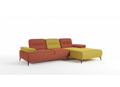Sofá de esquina en forma de L bicolor, sofá de salón de diseñador, sofá moderno.