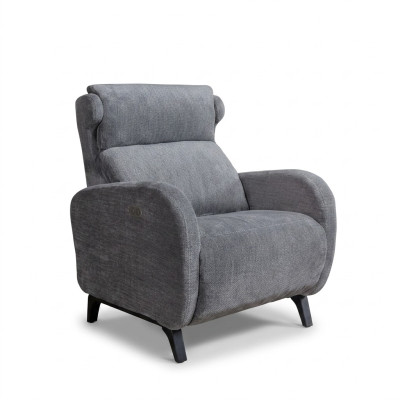 Sillón reclinable gris con reposapiés de lujo para salón