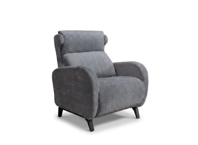 Sillón reclinable gris con reposapiés de lujo para salón