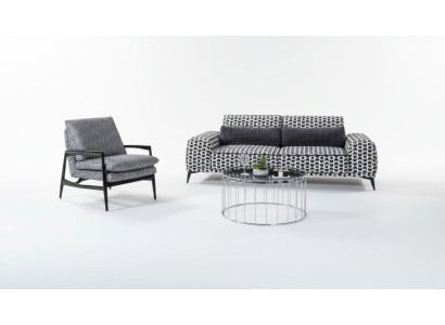 Sofá textil de tres plazas para sala de estar gris, sofá de lujo de la sala de estar y sillón tipo lounge de 2 piezas.