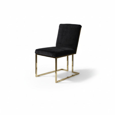 Silla de acero inoxidable negro silla de metal silla de comedor silla de diseñador sillas acolchadas