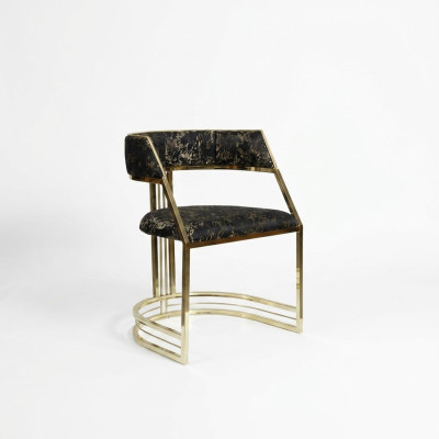 Silla de acero inoxidable negro, muebles de comedor modernos, silla tapizada sillas