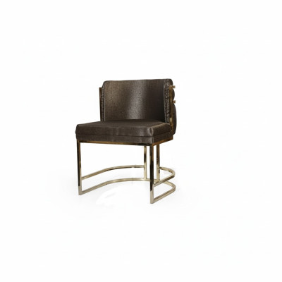 Silla de lujo marrón color muebles modernos con estructura de metal para comedor