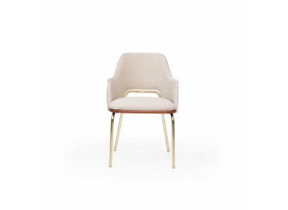 Silla de acero inoxidable beige con marco de metal para comedor, de lujo, de una plaza, silla nueva.